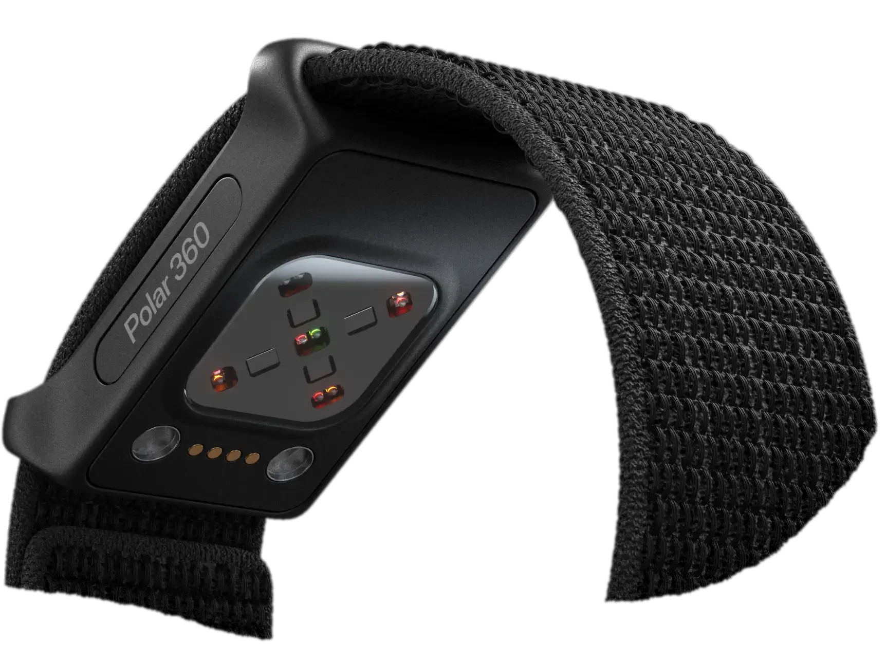 Polar 360 wrist band, sensor side showing the optical array